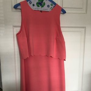Loft Scalloped Coral Dress